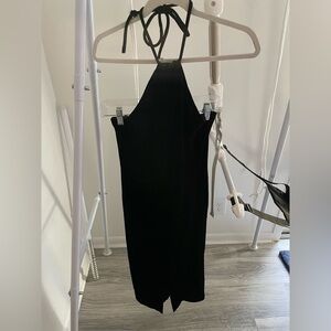 Bardot Velvet Neck-tie Dress